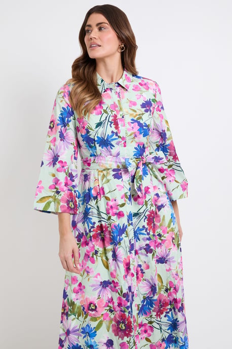 Floral Cotton Shirt Dress - Image 2