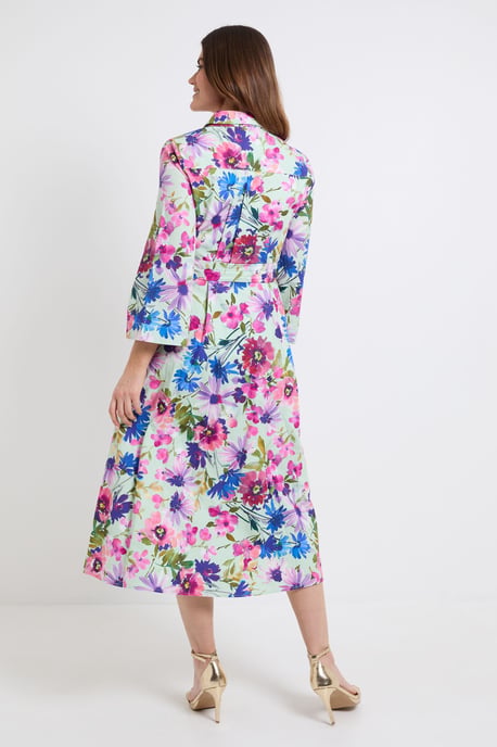 Floral Cotton Shirt Dress - Image 3