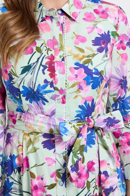 Floral Cotton Shirt Dress - Image 5