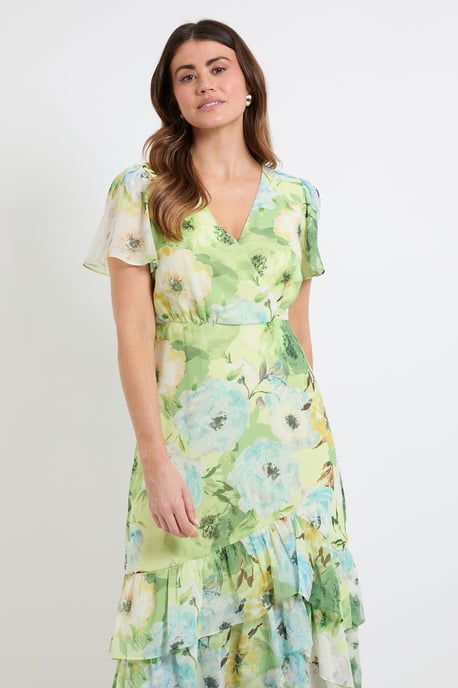 Floral Ruffle Hem Midi Dress - Image 2