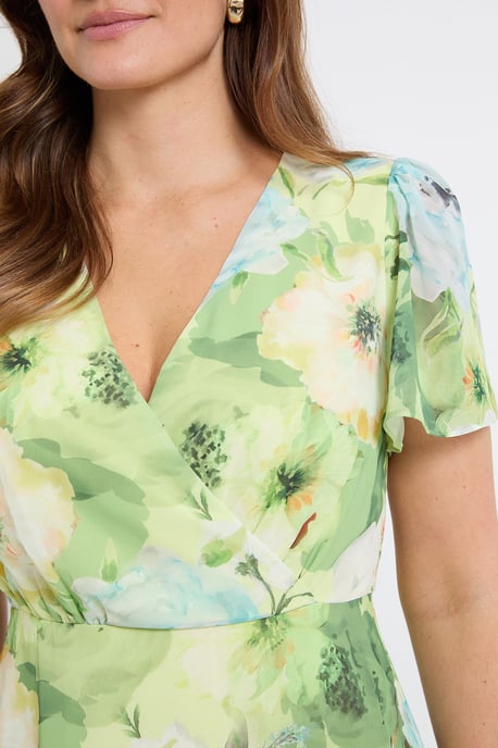 Floral Ruffle Hem Midi Dress - Image 5