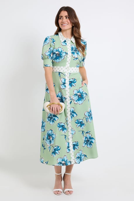 Summer Cotton Floral Shirt dress - Image 1