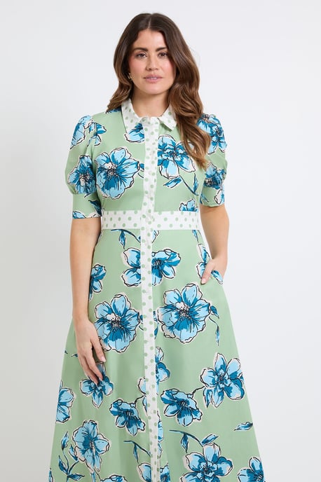 Summer Cotton Floral Shirt dress - Image 2