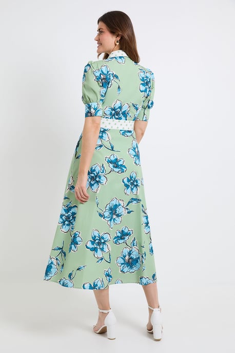 Summer Cotton Floral Shirt dress - Image 3