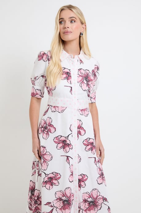 Petite Summer Cotton Floral Shirt Dress - Image 2
