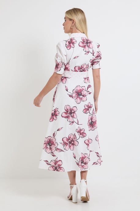 Petite Summer Cotton Floral Shirt Dress - Image 3