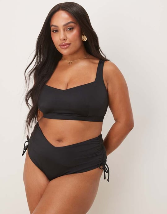 ASOS DESIGN Curve Maya crop bikini top in black - Image 4