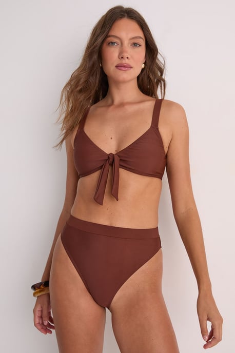 Tie Front High Leg Bikini Set - Image 1