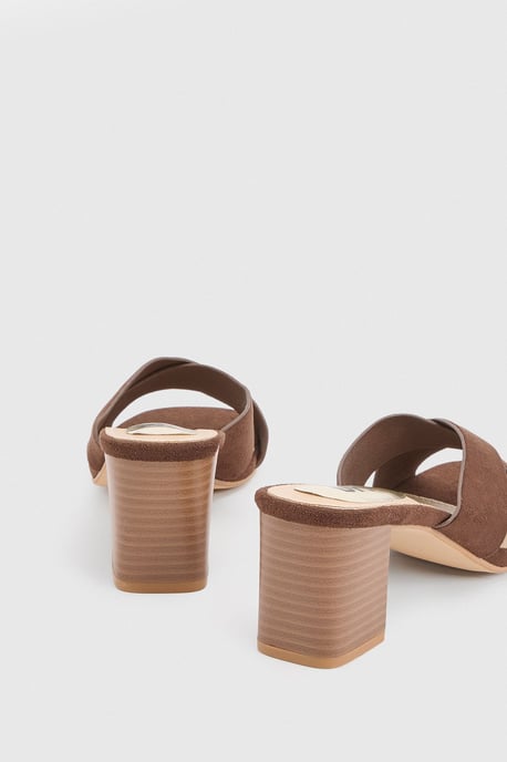 Jessica Faux Sued Cross Over Mules - Image 2