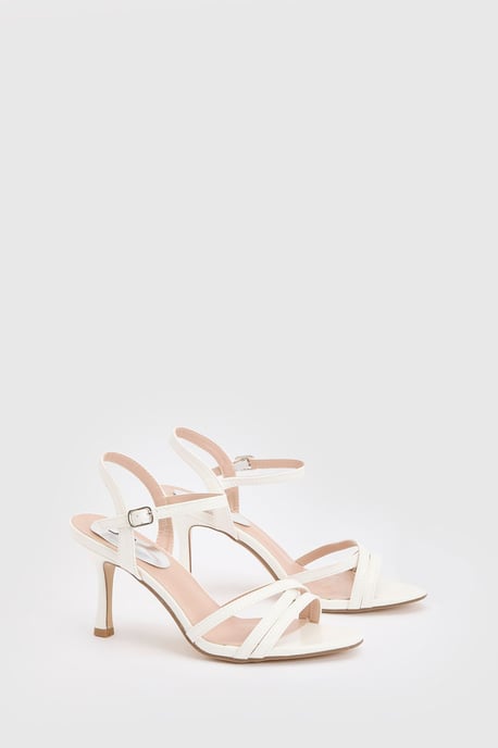 Peppa Faux Leather Strappy 2 Part Heeled Sandals - Image 3