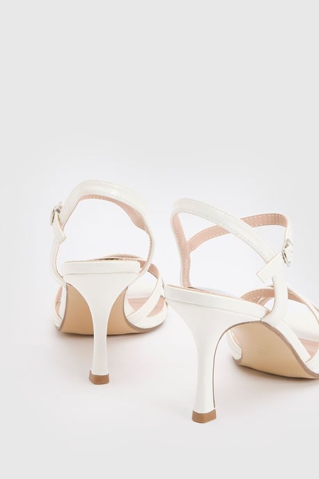 Peppa Faux Leather Strappy 2 Part Heeled Sandals - Image 4