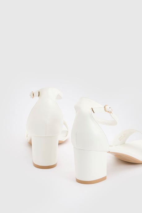 Rory Faux Leather Block Heel 2 Part Sandals - Image 2