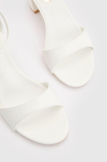 Rory Faux Leather Block Heel 2 Part Sandals - Image 3