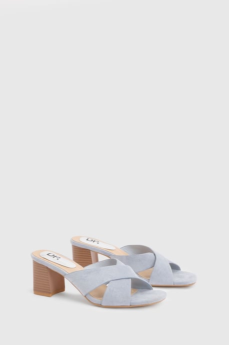 Jessica Faux Sued Cross Over Mules - Image 3