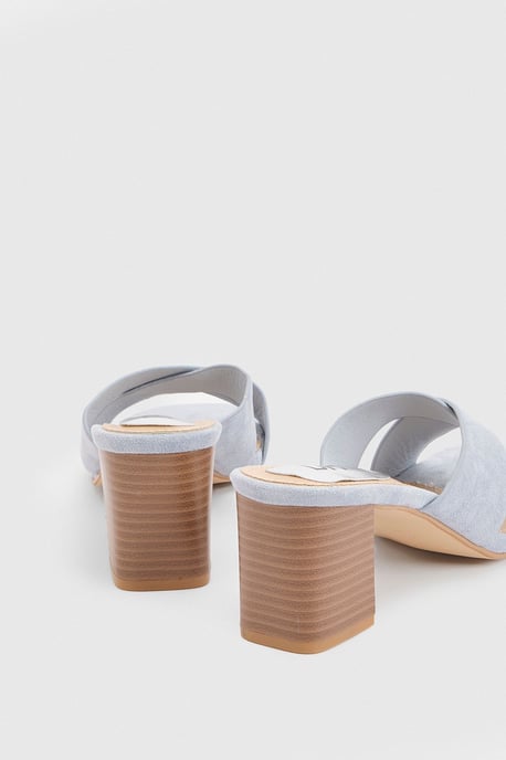 Jessica Faux Sued Cross Over Mules - Image 4