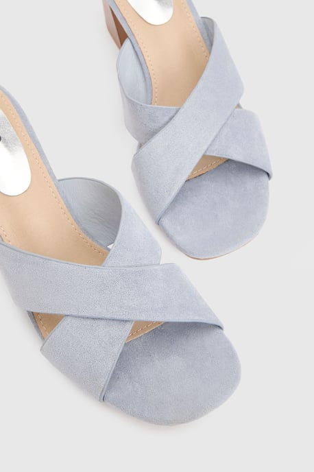 Jessica Faux Sued Cross Over Mules - Image 5