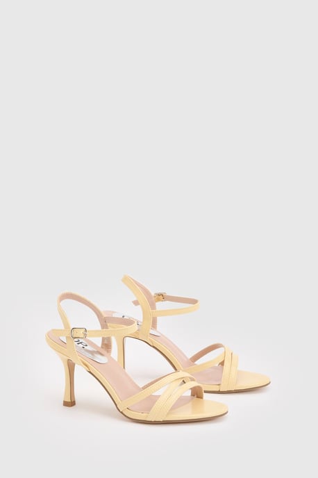 Peppa Faux Leather Strappy 2 Part Heeled Sandals - Image 1
