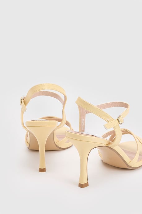 Peppa Faux Leather Strappy 2 Part Heeled Sandals - Image 2