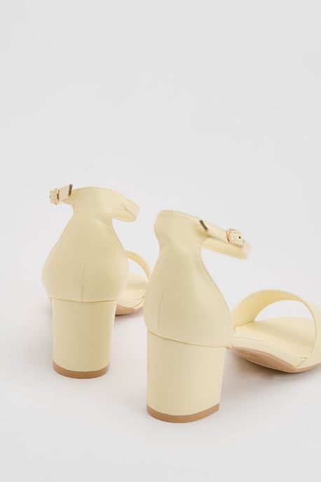 Rory Faux Leather Block Heel 2 Part Sandals - Image 2