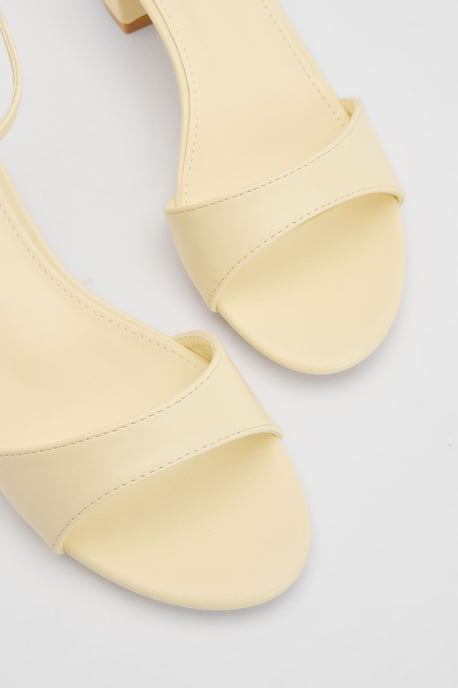 Rory Faux Leather Block Heel 2 Part Sandals - Image 3