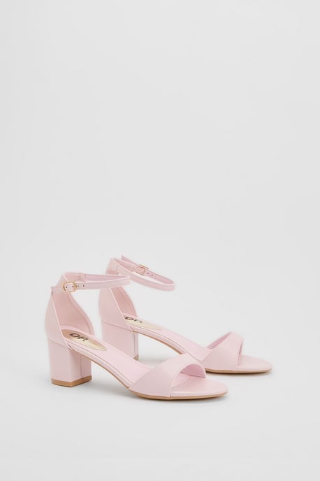 Rory Faux Leather Block Heel 2 Part Sandals - Image 1