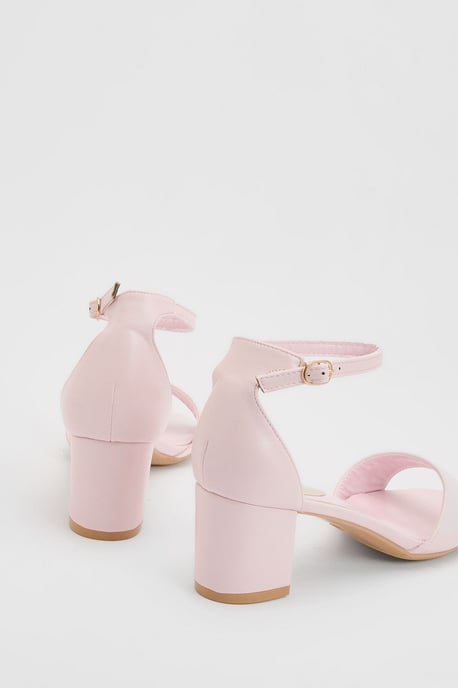 Rory Faux Leather Block Heel 2 Part Sandals - Image 2
