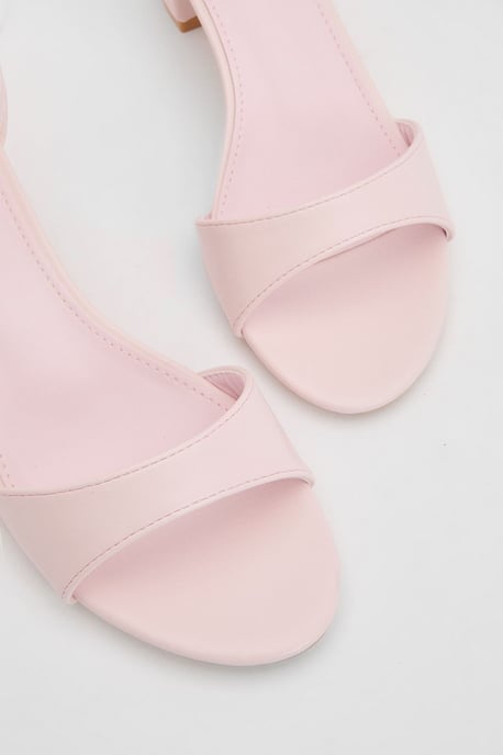 Rory Faux Leather Block Heel 2 Part Sandals - Image 3