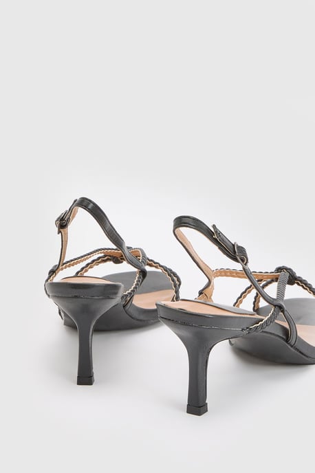 Marcella Faux Leather Braided Heeled Sandals - Image 4