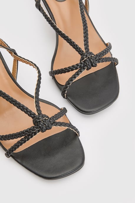 Marcella Faux Leather Braided Heeled Sandals - Image 5