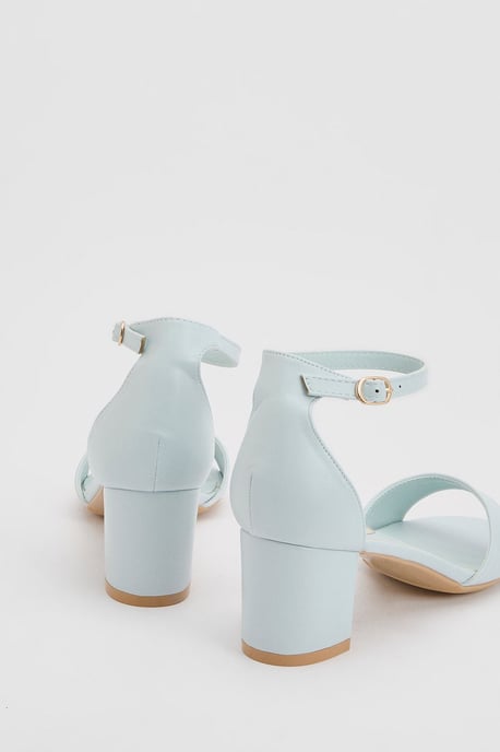 Rory Faux Leather Block Heel 2 Part Sandals - Image 2