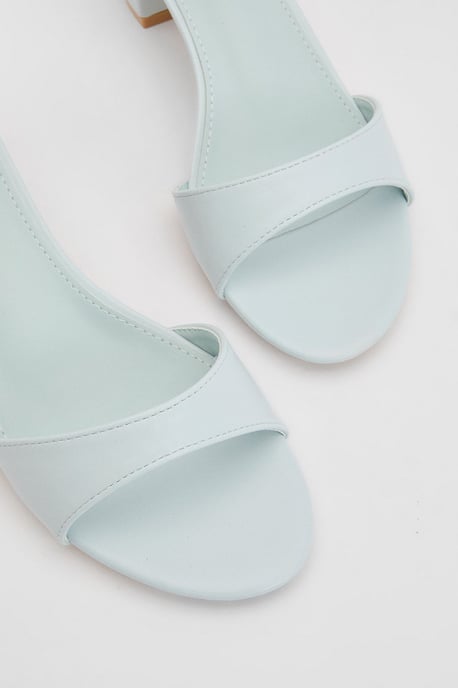 Rory Faux Leather Block Heel 2 Part Sandals - Image 3