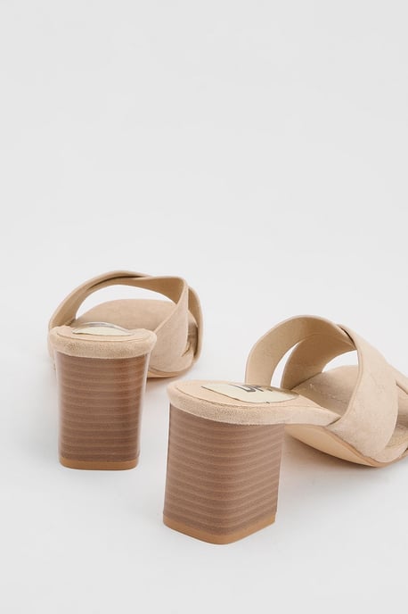 Jessica Faux Sued Cross Over Mules - Image 2