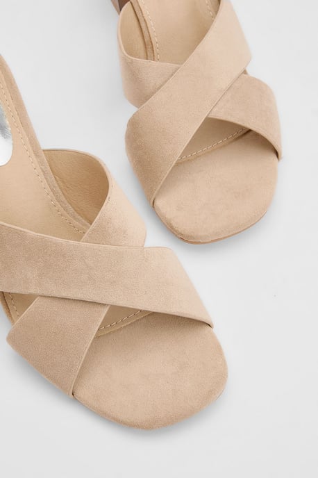 Jessica Faux Sued Cross Over Mules - Image 3