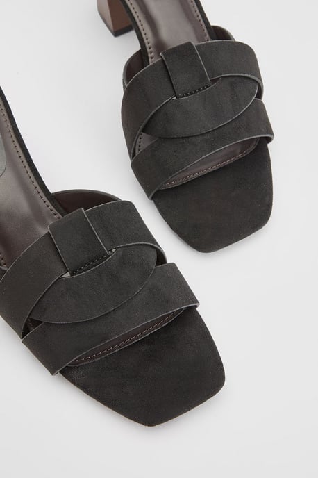 Brooklyn Faux Suede Block Heel Mules - Image 3