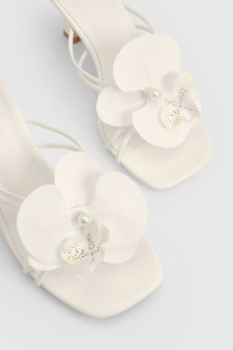 Flower Strappy Heeled Mules - Image 5