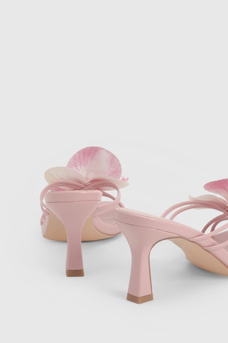 Flower Strappy Heeled Mules - Image 4