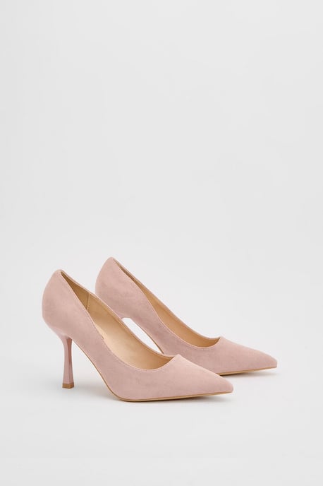 Lexie Faux Suede High Heeled Court Shoes - Image 1