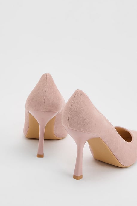 Lexie Faux Suede High Heeled Court Shoes - Image 2