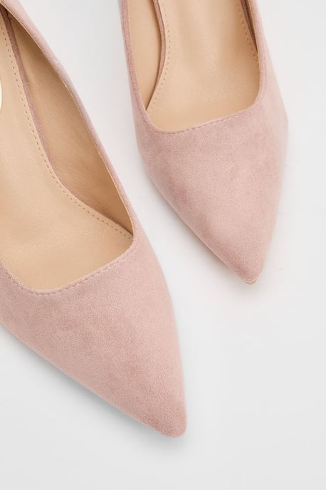 Lexie Faux Suede High Heeled Court Shoes - Image 3