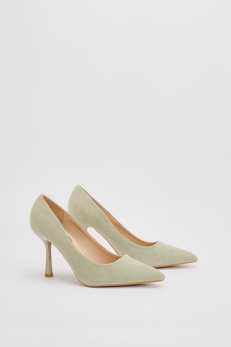 Lexie Faux Suede High Heeled Court Shoes - Image 1