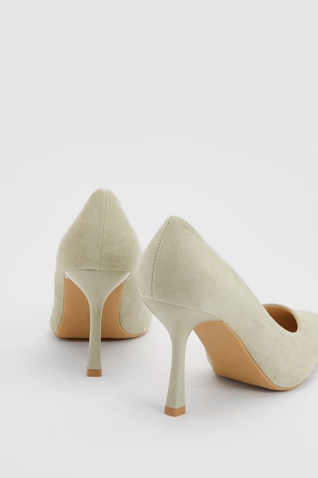 Lexie Faux Suede High Heeled Court Shoes - Image 2