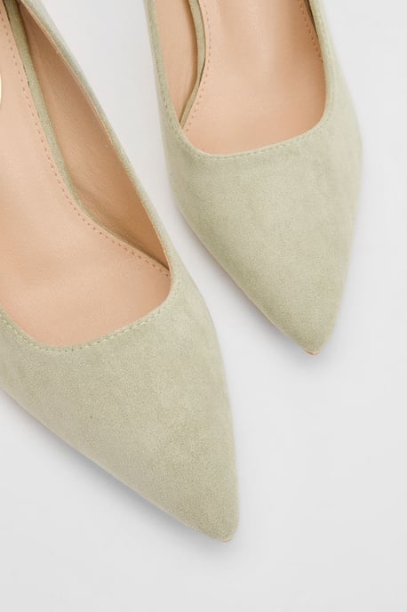Lexie Faux Suede High Heeled Court Shoes - Image 3