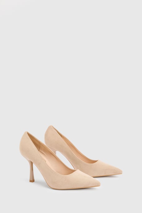 Lexie Faux Suede High Heeled Court Shoes - Image 1