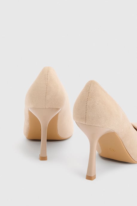 Lexie Faux Suede High Heeled Court Shoes - Image 2