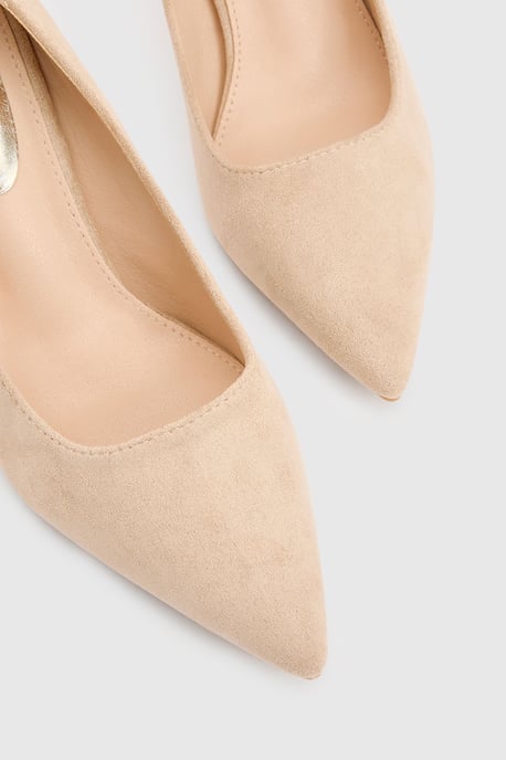 Lexie Faux Suede High Heeled Court Shoes - Image 3