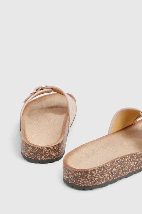 Buckle Detail Footbed Sliders - Image 4