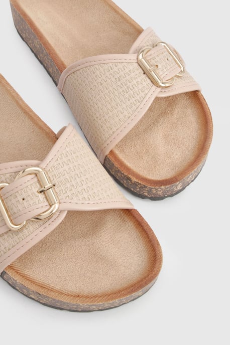 Buckle Detail Footbed Sliders - Image 5