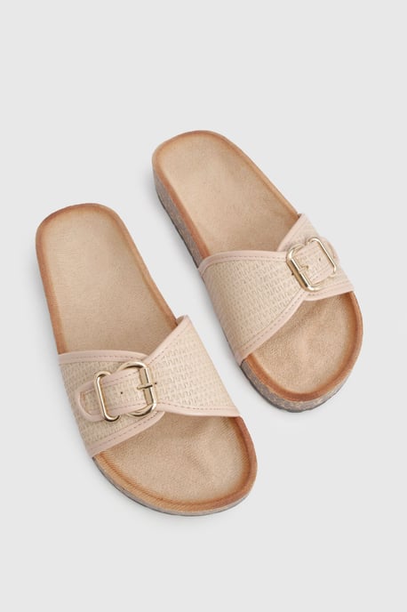Buckle Detail Footbed Sliders - Image 6