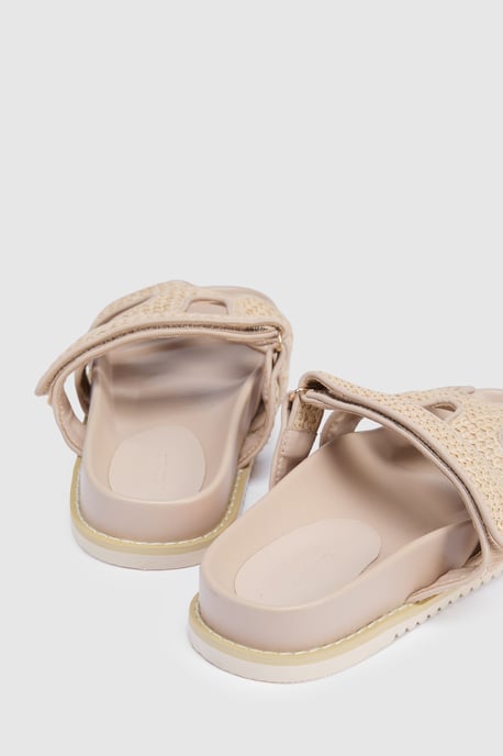 Raffia Cut Out Detail Sliders - Image 4