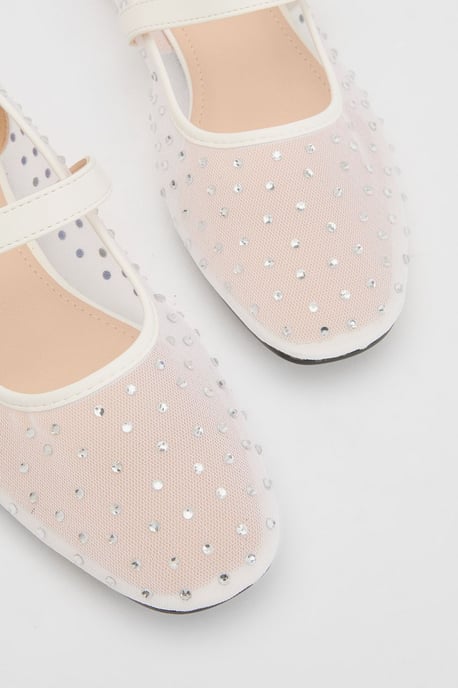 Harriet Mesh Embellished Mary Jane Flats - Image 3